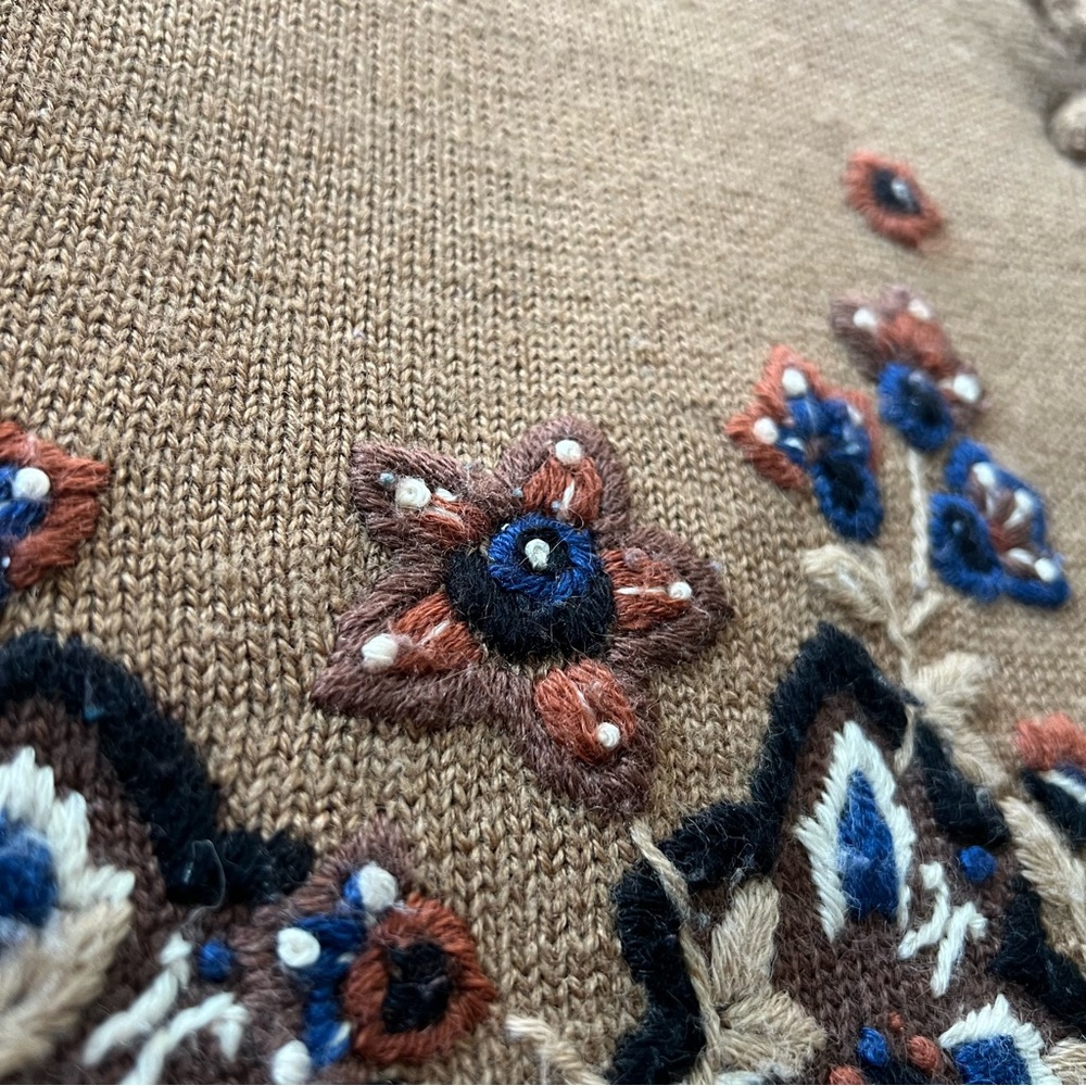 Vintage Koret Floral Embroidered Knit Sweater Vest - Picture 6 of 14